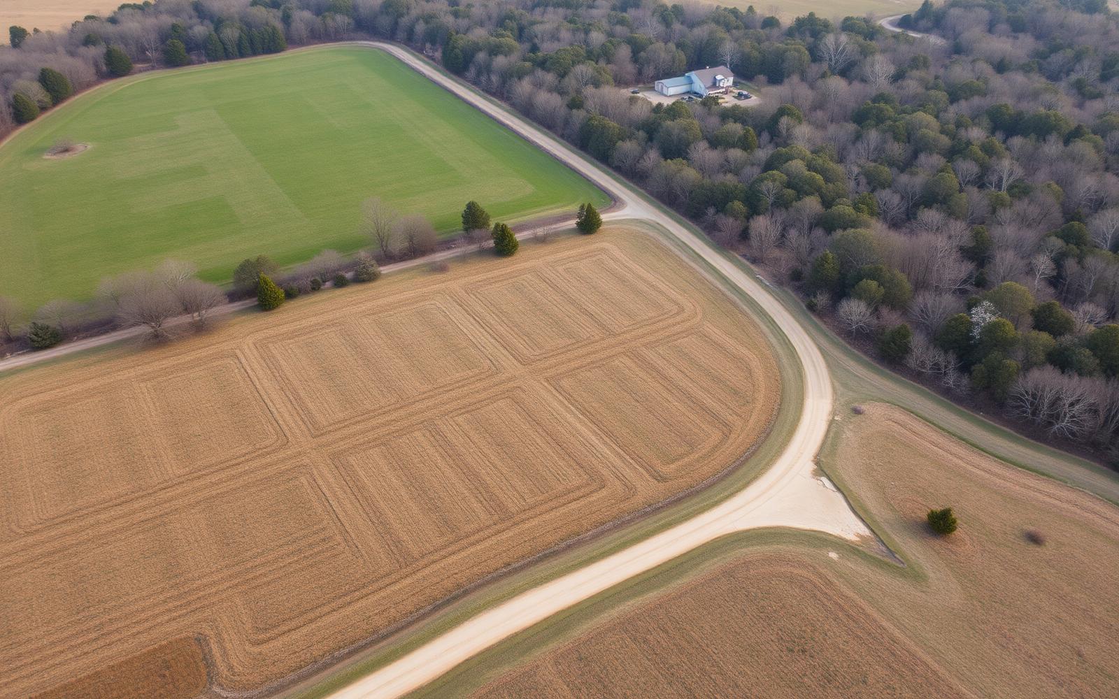 Aerial view of 60-acre Oklahoma property
